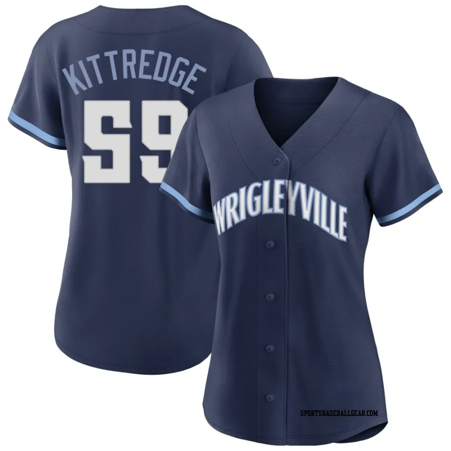 Andrew Kittredge Women's Chicago Cubs Navy Authentic 2021 City Connect Jersey