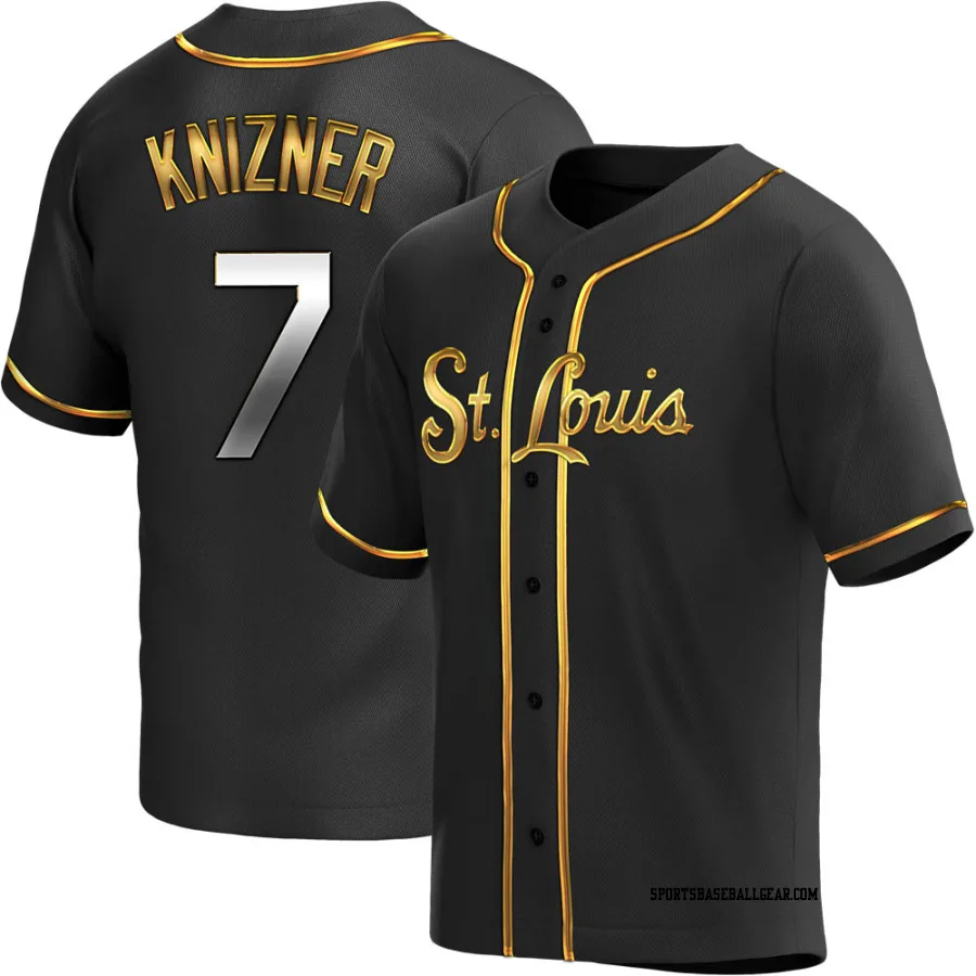 Andrew Knizner Men's St. Louis Cardinals Black Golden Replica Alternate Jersey