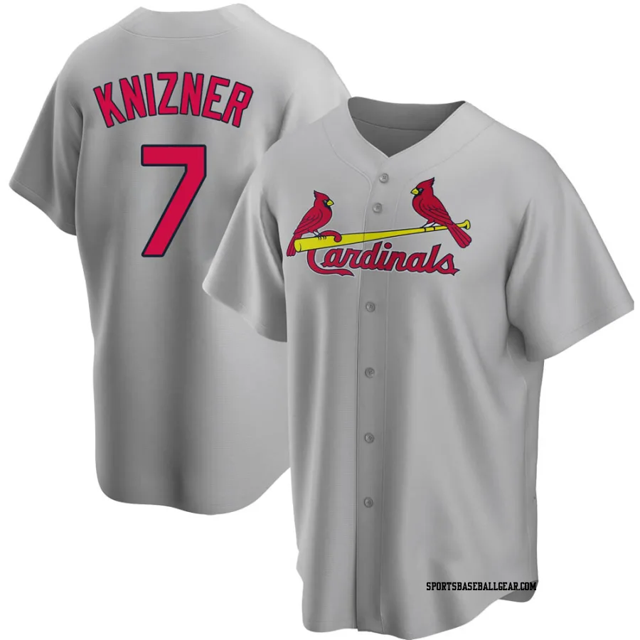 Andrew Knizner Men's St. Louis Cardinals Gray Replica Road Jersey