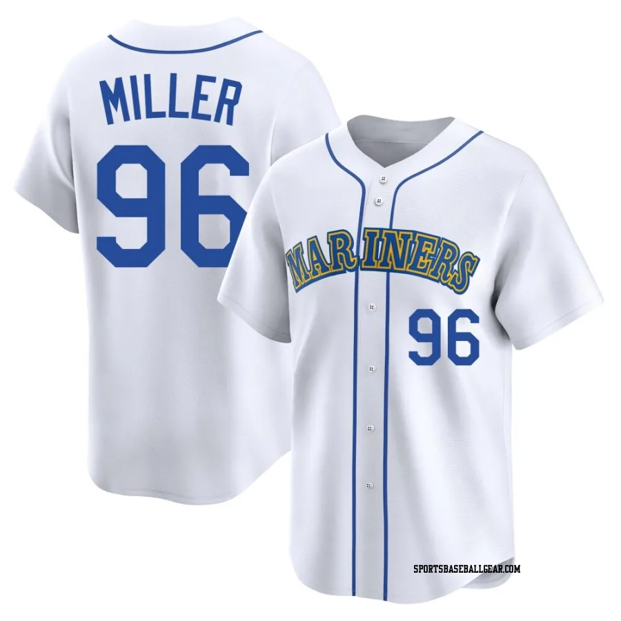 Andrew Miller Men's Seattle Mariners White Limited Throwback Cooperstown Collection Jersey