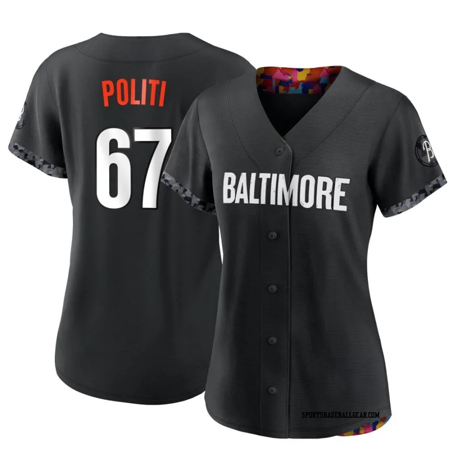 Andrew Politi Women's Baltimore Orioles Black Authentic 2023 City Connect Jersey