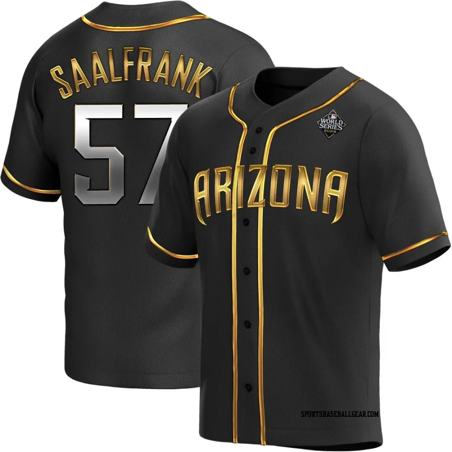 Andrew Saalfrank Men's Arizona Diamondbacks Black Golden Replica Alternate 2023 World Series Jersey