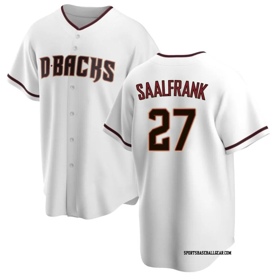 Andrew Saalfrank Men's Arizona Diamondbacks White Replica Home Jersey