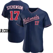 Andrew Stevenson Men's Washington Nationals Navy Authentic Alternate Jersey