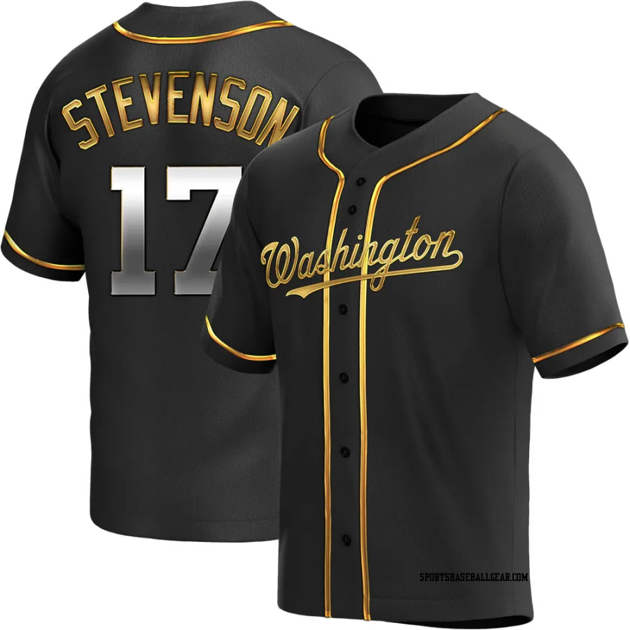 Andrew Stevenson Youth Washington Nationals Black Golden Replica Alternate Jersey