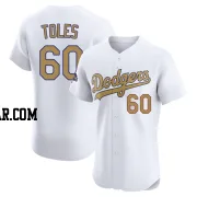 Andrew Toles Men's Los Angeles Dodgers Gold Elite White 2025 Collection Jersey