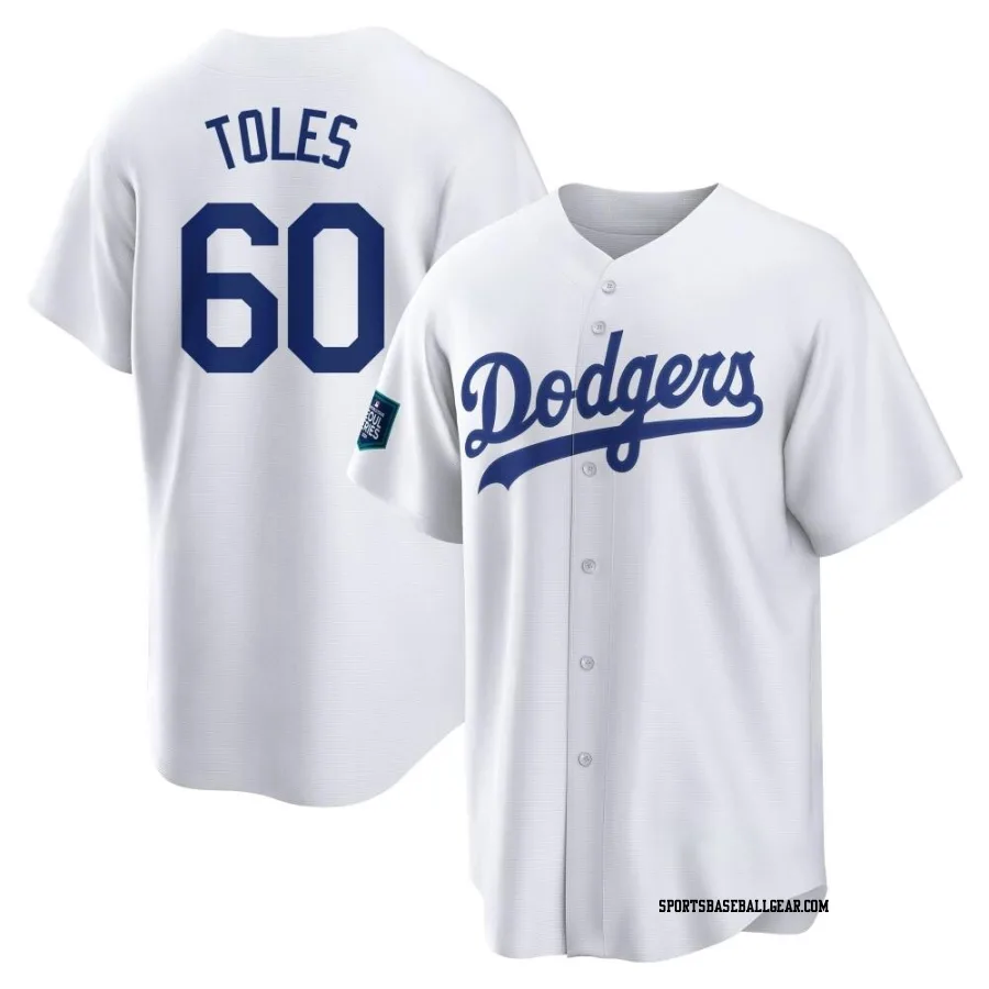 Andrew Toles Youth Los Angeles Dodgers White Replica 2024 World Tour Seoul Series Home Jersey