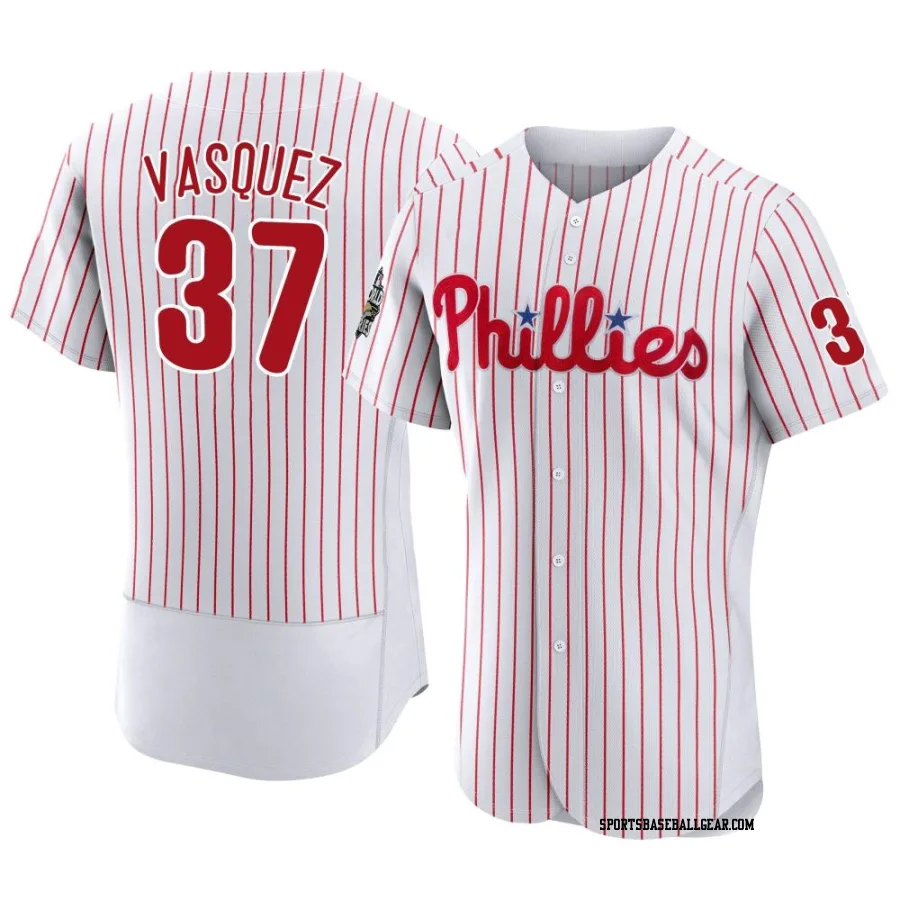 Andrew Vasquez Men's Philadelphia Phillies White Authentic 2022 World Series Home Jersey