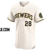 Andrew Vaughn Men's Milwaukee Brewers Cream Elite Home Jersey