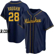 Andrew Vaughn Men's Milwaukee Brewers Navy Replica Alternate Jersey