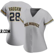Andrew Vaughn Women's Milwaukee Brewers Gray Authentic Road Jersey