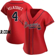 Andrew Velazquez Women's Atlanta Braves Red Authentic Alternate Jersey