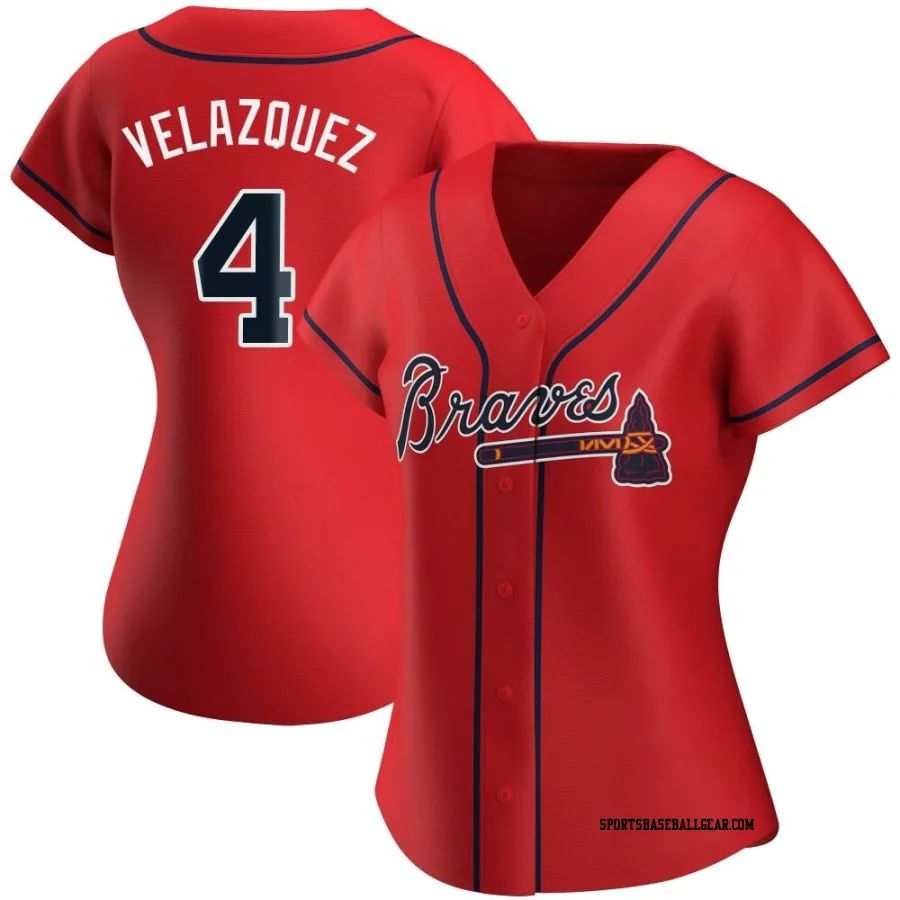 Andrew Velazquez Women's Atlanta Braves Red Authentic Alternate Jersey