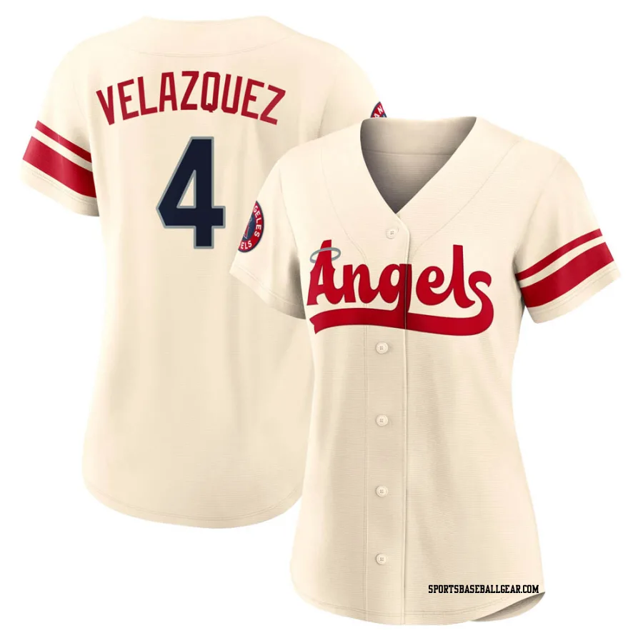 Andrew Velazquez Women's Los Angeles Angels Cream Authentic 2022 City Connect Jersey