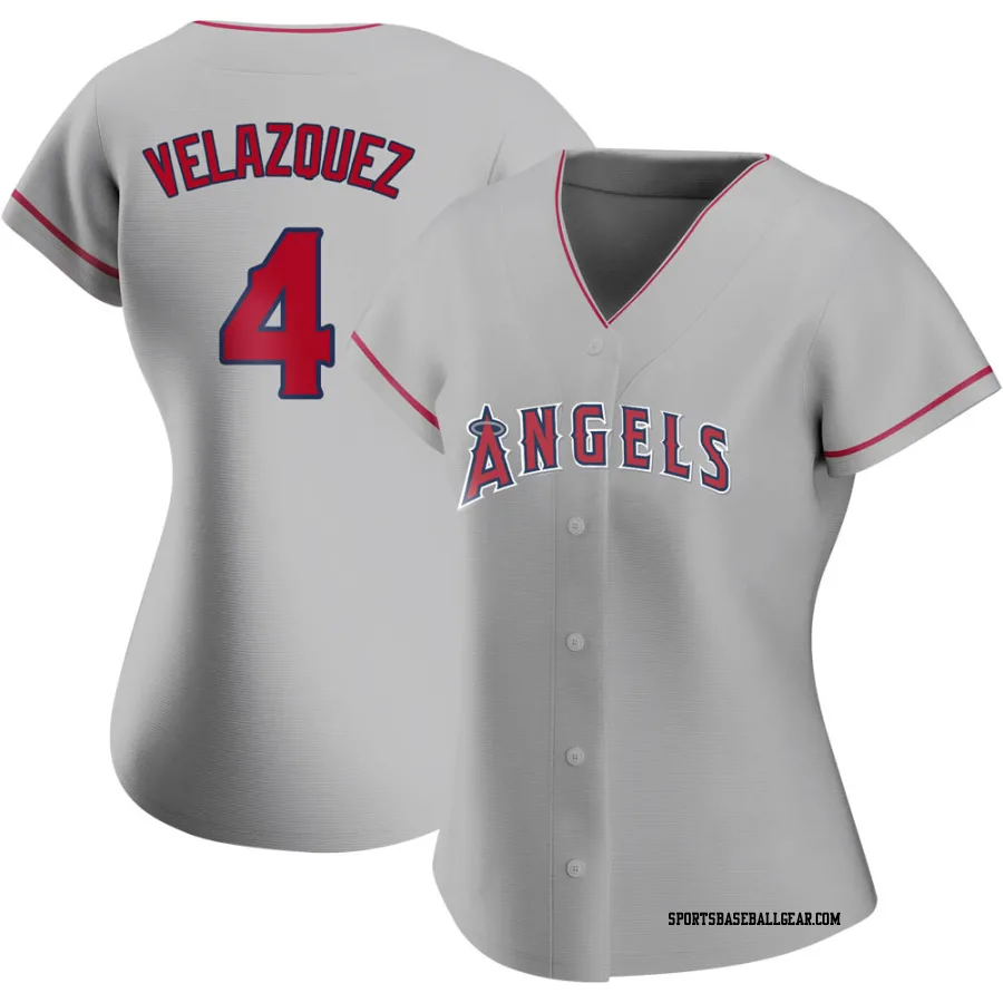 Andrew Velazquez Women's Los Angeles Angels Replica Silver Road Jersey