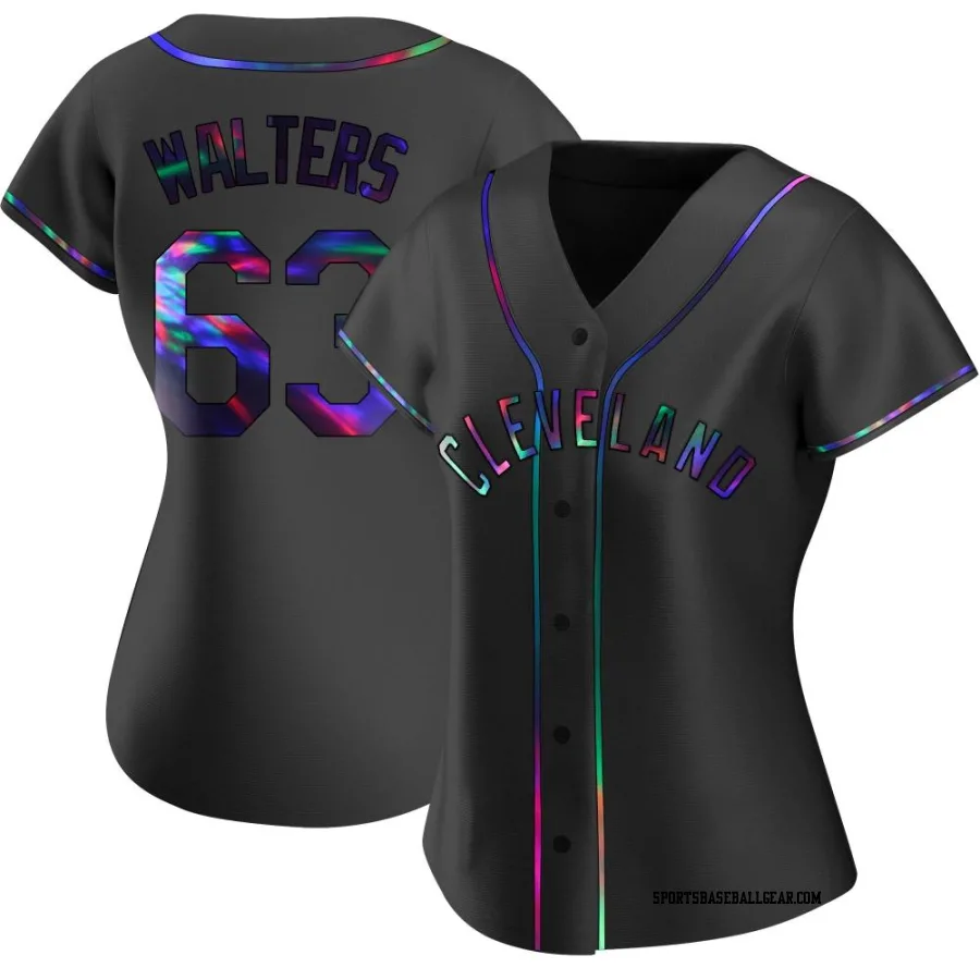 Andrew Walters Women's Cleveland Guardians Black Holographic Replica Alternate Jersey
