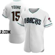 Andrew Young Men's Arizona Diamondbacks White/Teal Authentic Alternate Jersey