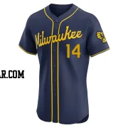 Andruw Monasterio Men's Milwaukee Brewers Navy Elite Alternate Jersey