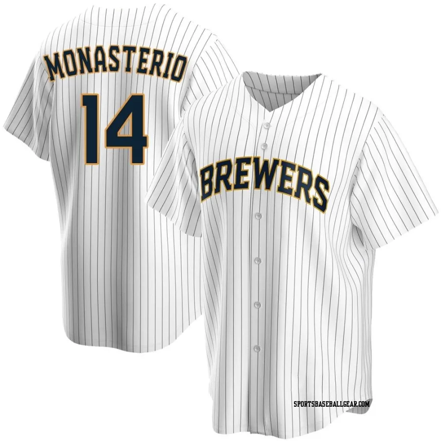 Andruw Monasterio Men's Milwaukee Brewers White Replica Home Jersey
