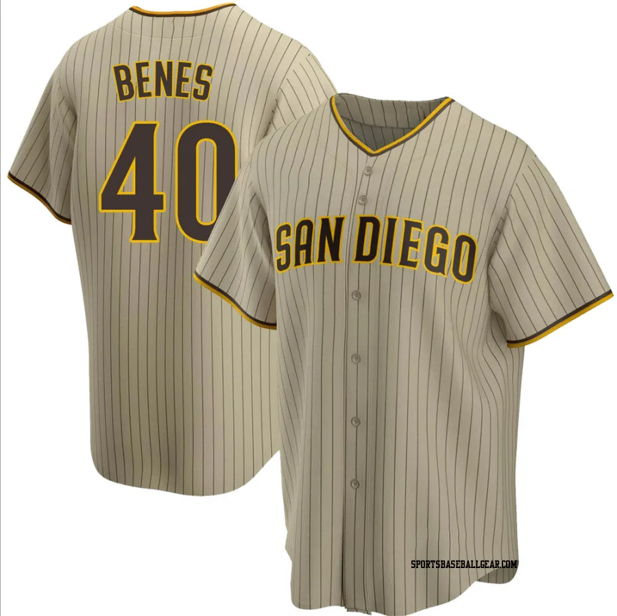 Andy Benes Men's San Diego Padres Sand/Brown Replica Alternate Jersey