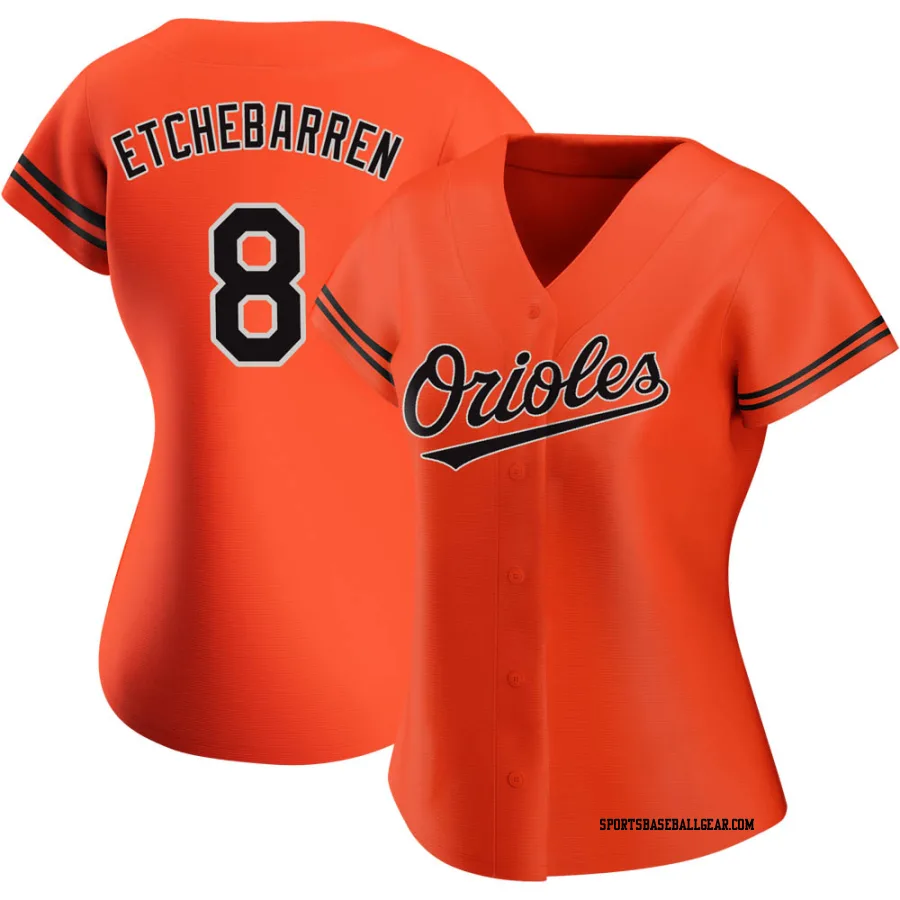 Andy Etchebarren Women's Baltimore Orioles Orange Authentic Alternate Jersey