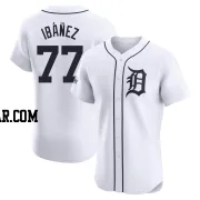 Andy Ibanez Men's Detroit Tigers White Elite Home Patch Jersey