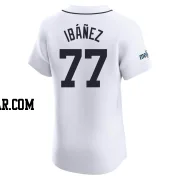 Andy Ibanez Men's Detroit Tigers White Elite Home Patch Jersey