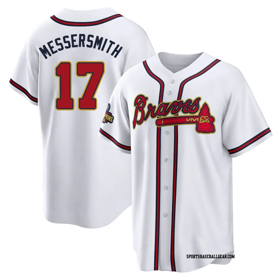 Andy Messersmith Youth Atlanta Braves Gold Replica White 2022 Program Jersey