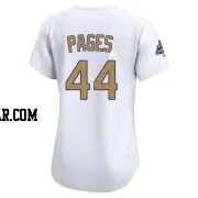 Andy Pages Women's Los Angeles Dodgers Gold Limited White 2025 Collection Jersey