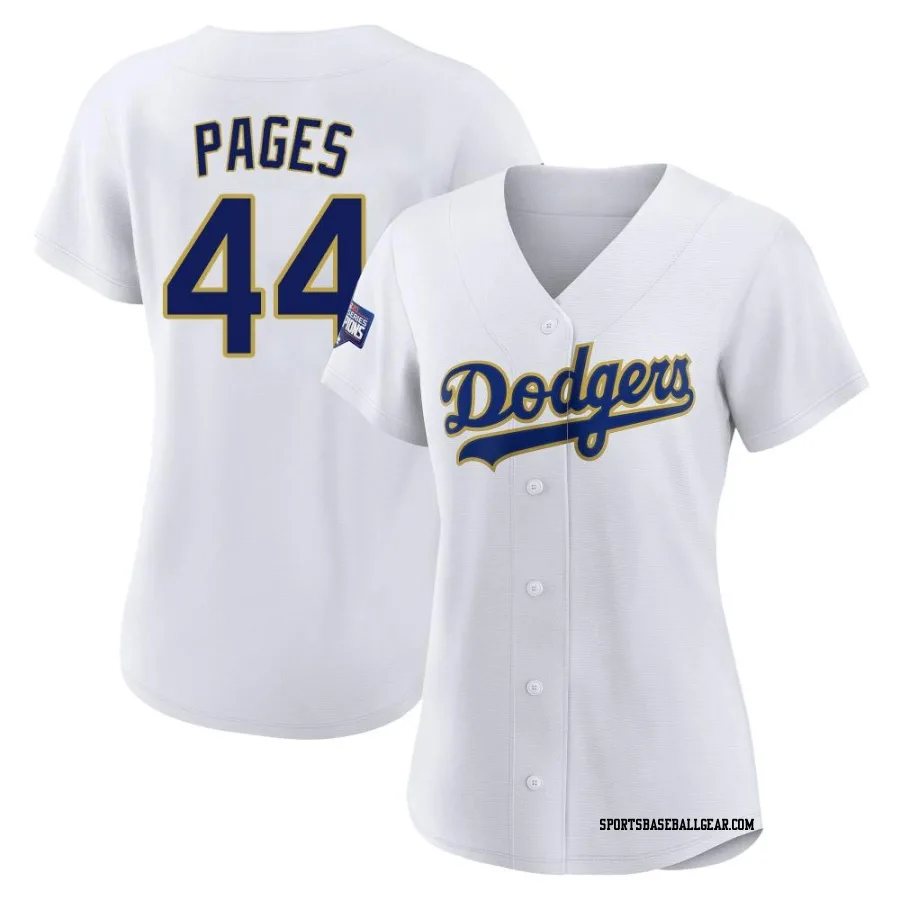 Andy Pages Women's Los Angeles Dodgers White/Gold Authentic 2021 Gold Program Player Jersey