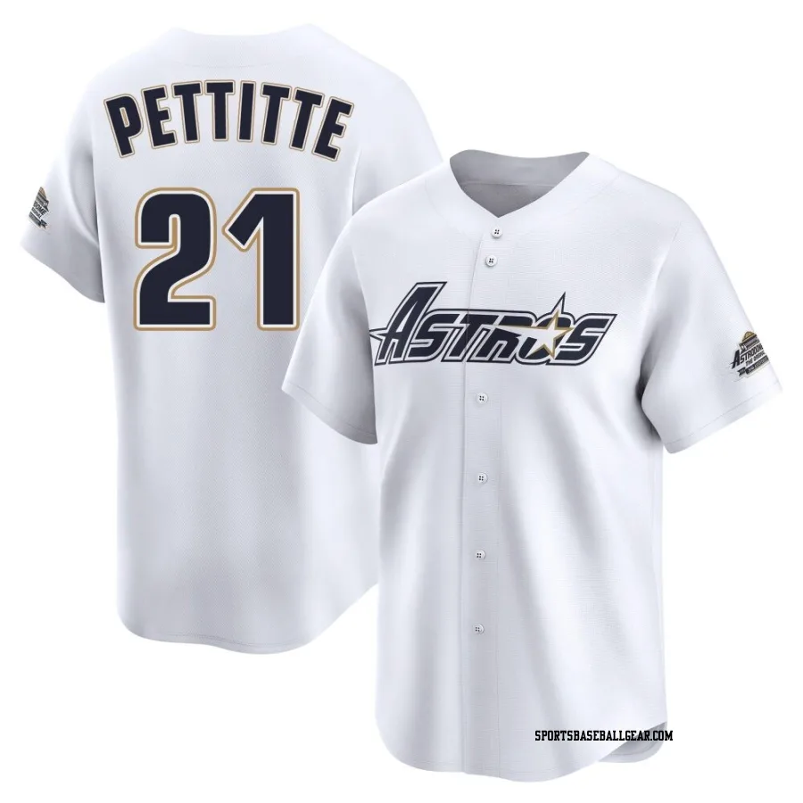 Andy Pettitte Men's Houston Astros White Limited Throwback Cooperstown Collection Jersey