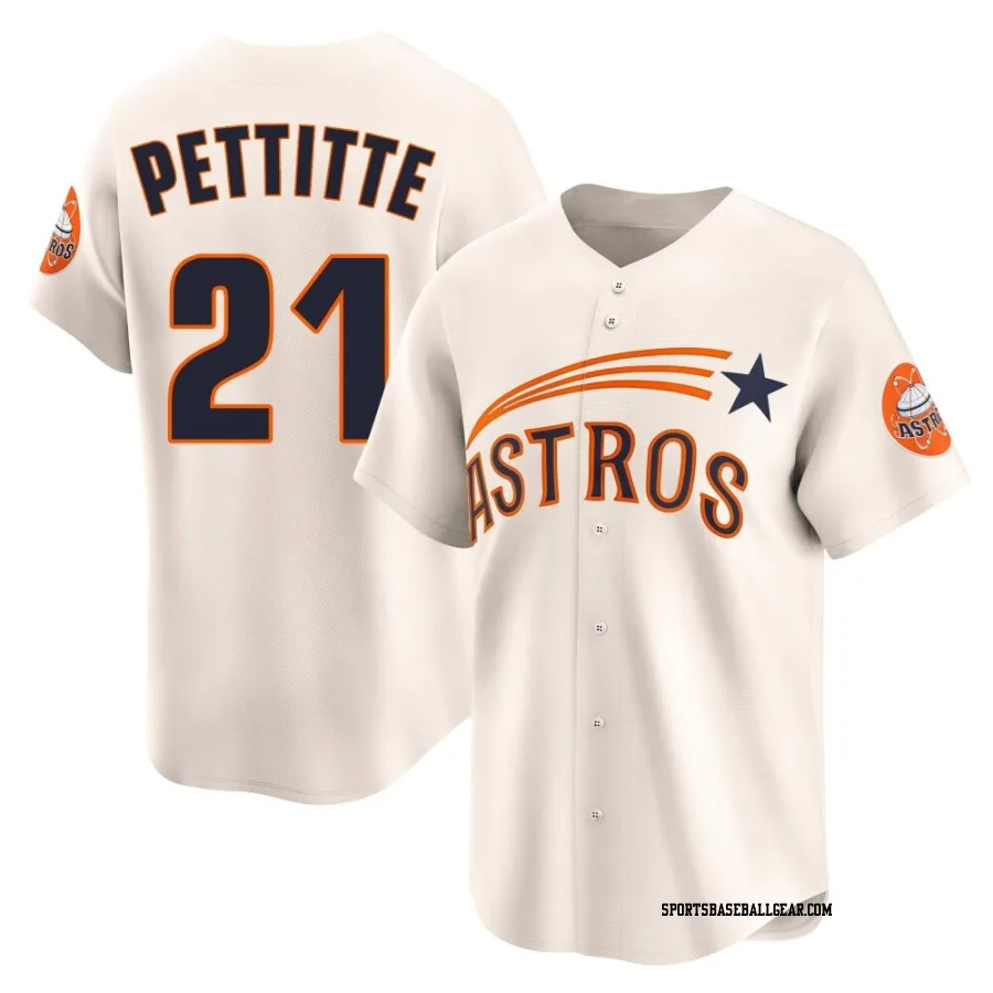Andy Pettitte Youth Houston Astros Cream Limited Throwback Cooperstown Collection Jersey