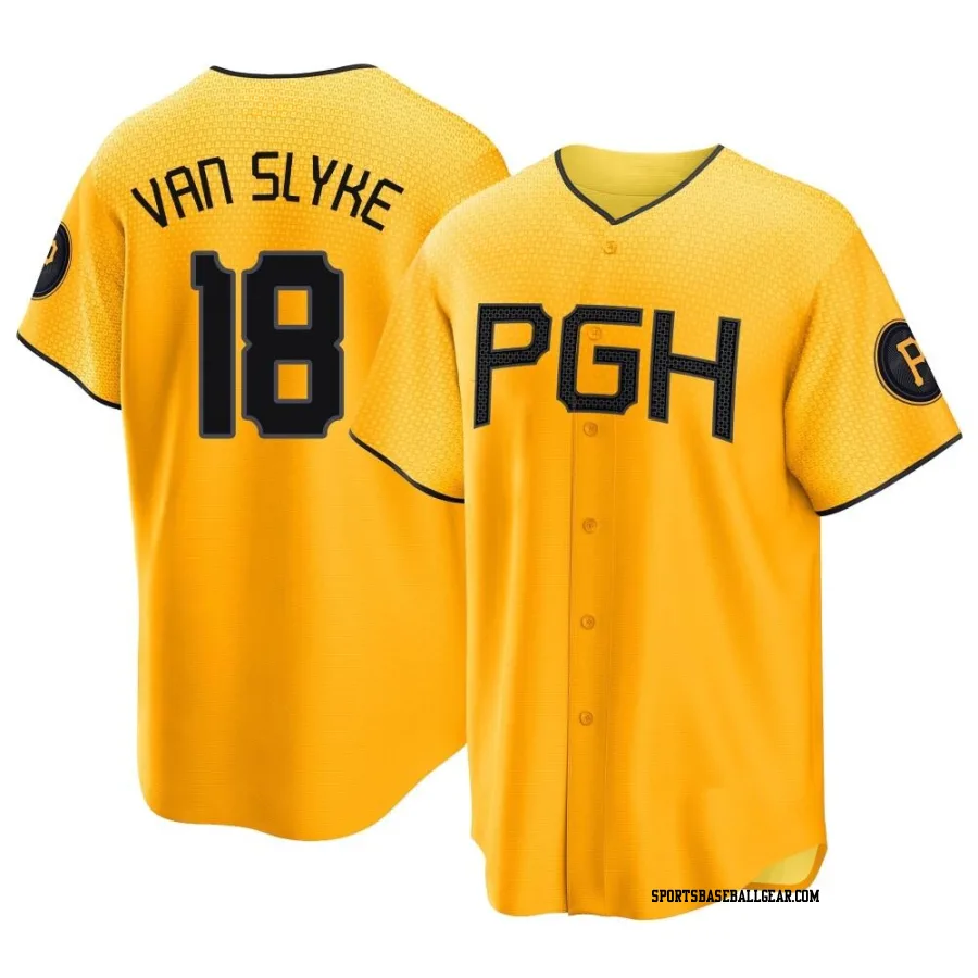 Andy Van Slyke Men's Pittsburgh Pirates Gold Replica 2023 City Connect Jersey
