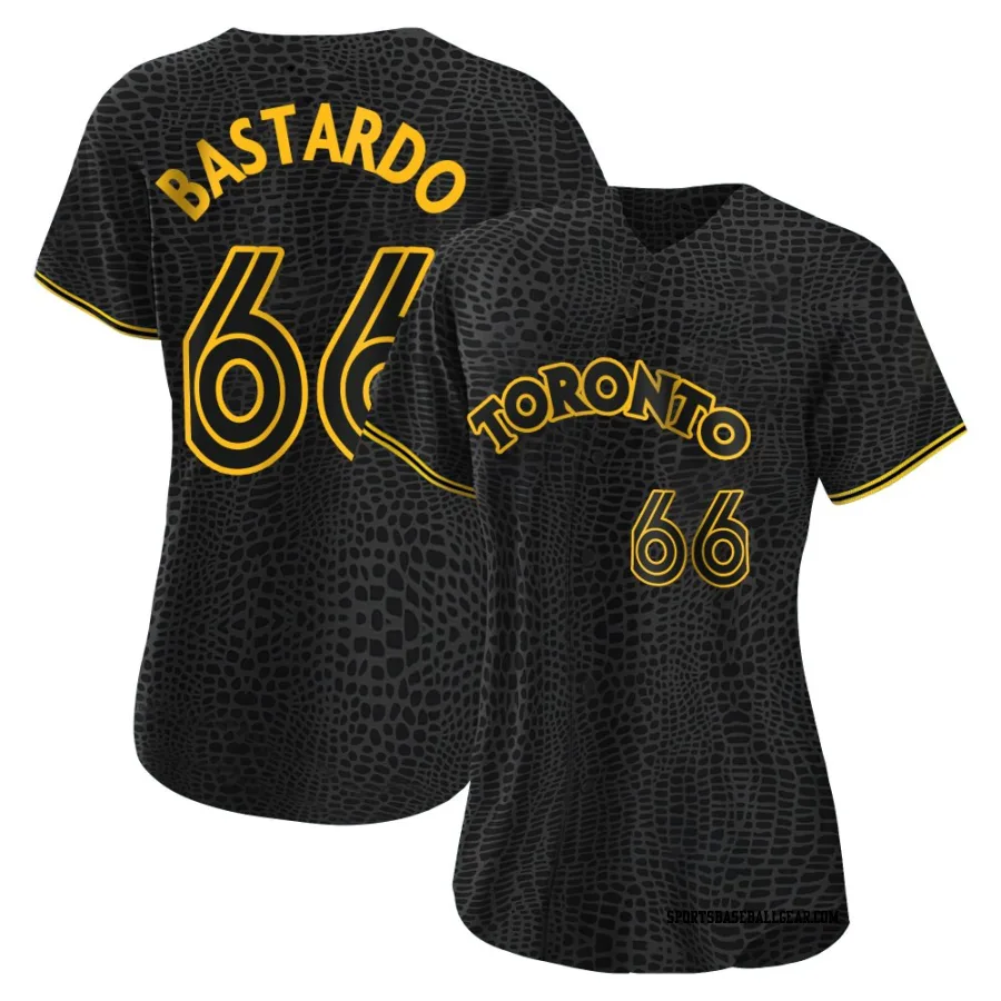 Angel Bastardo Women's Toronto Blue Jays Black Authentic Snake Skin City Jersey