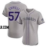 Angel Chivilli Men's Colorado Rockies Gray Elite Road Jersey
