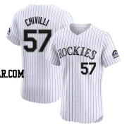 Angel Chivilli Men's Colorado Rockies White Elite Home Jersey