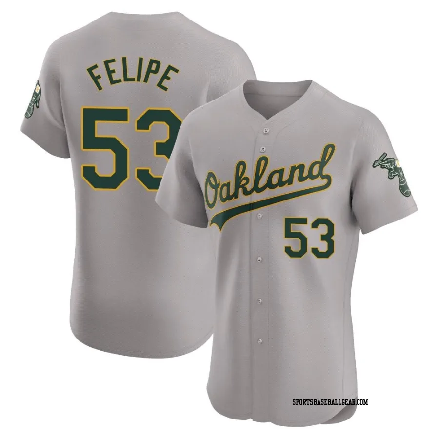 Angel Felipe Men's Oakland Athletics Gray Elite Road Jersey