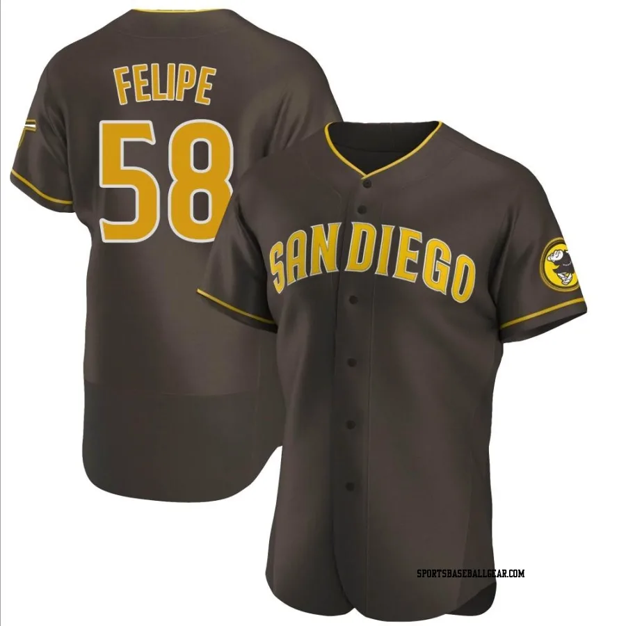 Angel Felipe Men's San Diego Padres Brown Authentic Road Jersey