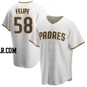Angel Felipe Youth San Diego Padres White/Brown Replica Home Jersey