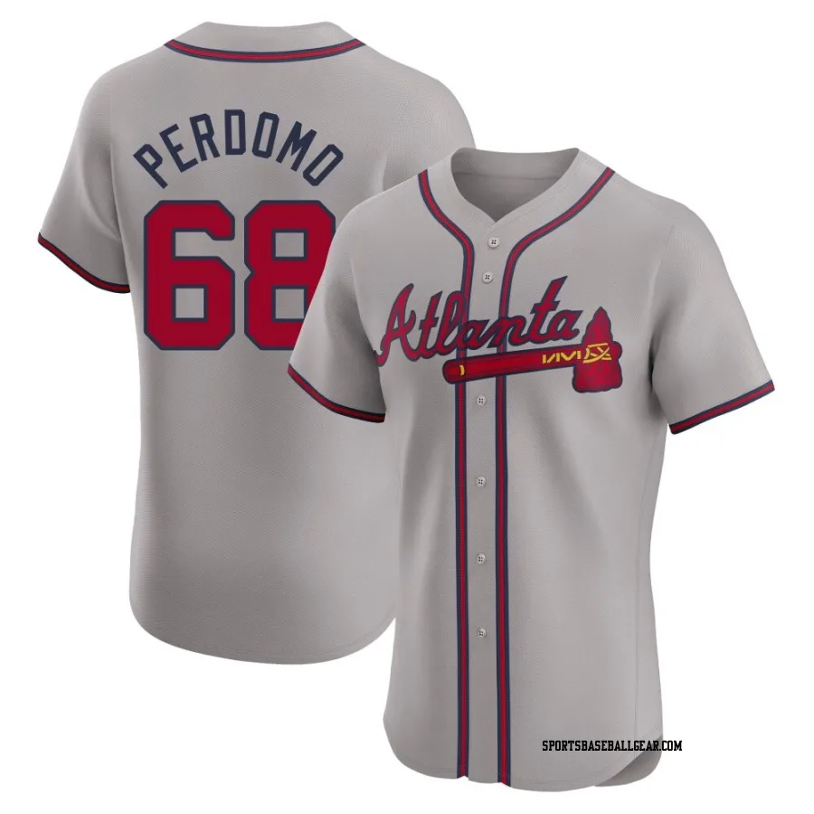 Angel Perdomo Men's Atlanta Braves Gray Elite Road Jersey