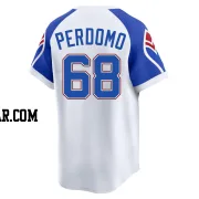 Angel Perdomo Men's Atlanta Braves White Limited Throwback Cooperstown Collection Jersey