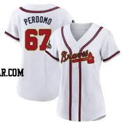 Angel Perdomo Women's Atlanta Braves Gold Replica White 2022 Program Jersey