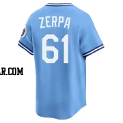 Angel Zerpa Men's Kansas City Royals Light Blue Limited Throwback Cooperstown Collection Jersey
