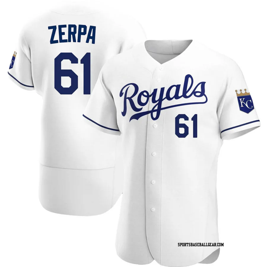 Angel Zerpa Men's Kansas City Royals White Authentic Home Jersey