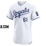Angel Zerpa Men's Kansas City Royals White Elite Home Jersey