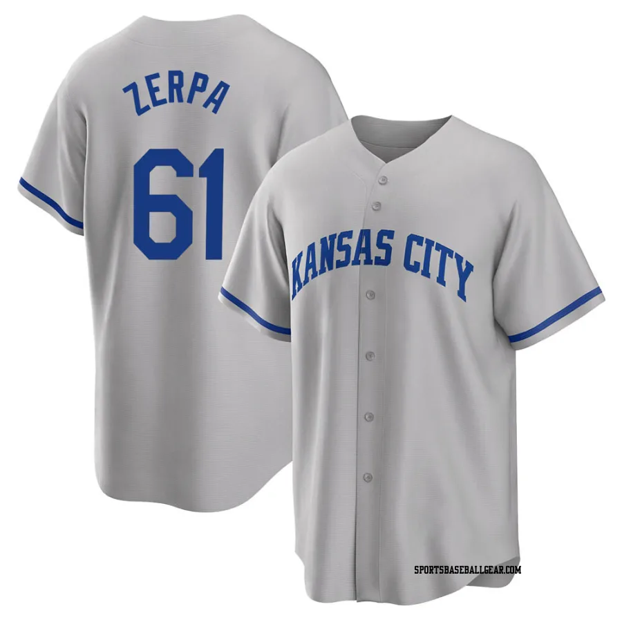 Angel Zerpa Youth Kansas City Royals Gray Replica 2022 Road Jersey