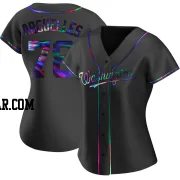 Anthony Arguelles Women's Washington Nationals Black Holographic Replica Alternate Jersey
