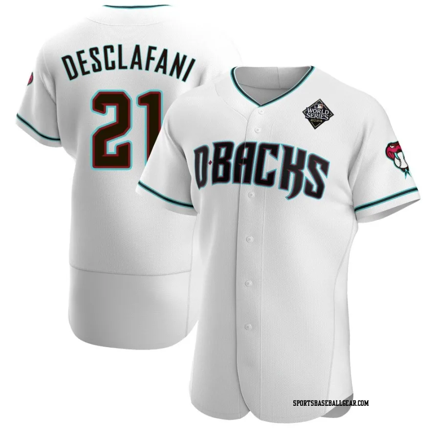 Anthony DeSclafani Men's Arizona Diamondbacks White Authentic Teal Alternate 2023 World Series Jersey