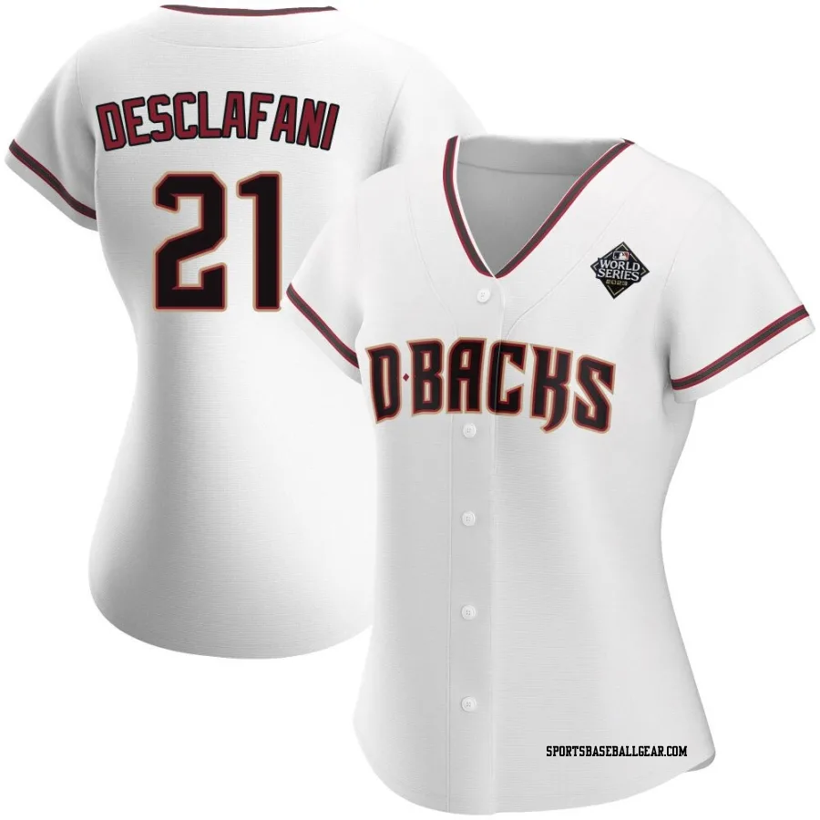 Anthony DeSclafani Women's Arizona Diamondbacks White Authentic Home 2023 World Series Jersey