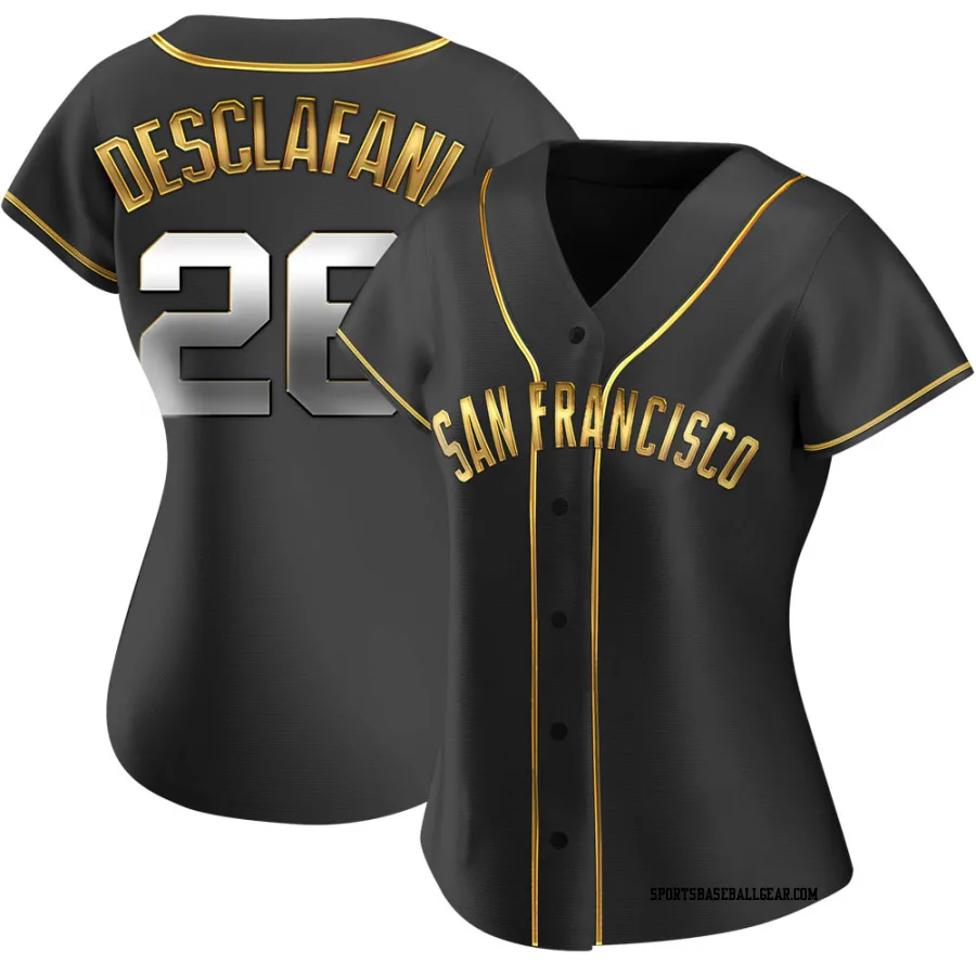 Anthony DeSclafani Women's San Francisco Giants Black Golden Replica Alternate Jersey